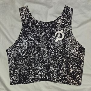 Lululemon x Peloton Energetic Edge sz 6 reflective splatter black crop tank